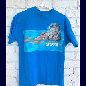 1990 Alaska single stitch puffy paint tee shirt unisex